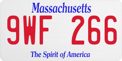MA license plate 9WF266