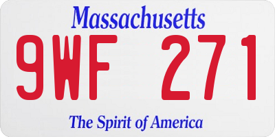 MA license plate 9WF271