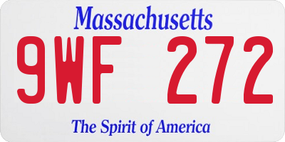 MA license plate 9WF272