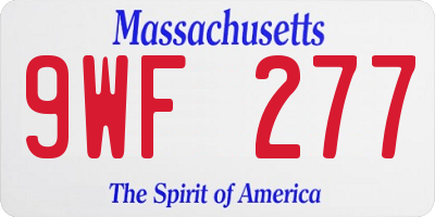 MA license plate 9WF277