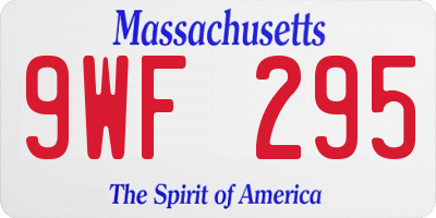 MA license plate 9WF295