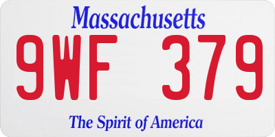MA license plate 9WF379