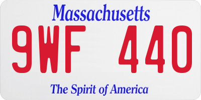 MA license plate 9WF440