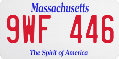 MA license plate 9WF446
