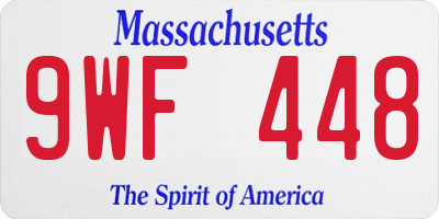 MA license plate 9WF448