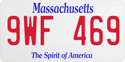 MA license plate 9WF469
