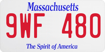 MA license plate 9WF480