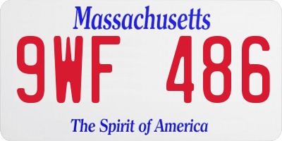 MA license plate 9WF486