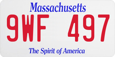 MA license plate 9WF497