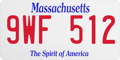 MA license plate 9WF512