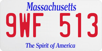 MA license plate 9WF513