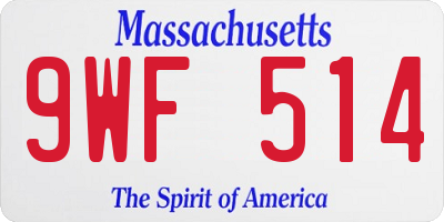 MA license plate 9WF514