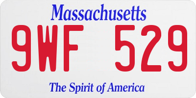 MA license plate 9WF529