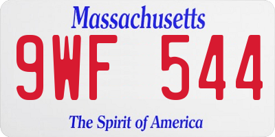 MA license plate 9WF544