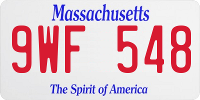 MA license plate 9WF548