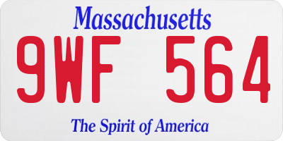 MA license plate 9WF564
