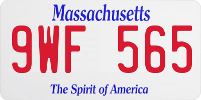 MA license plate 9WF565