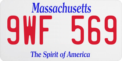 MA license plate 9WF569