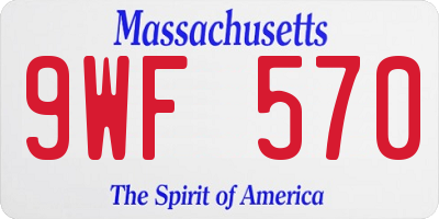 MA license plate 9WF570