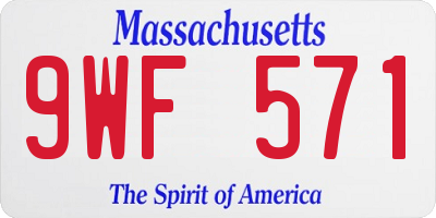 MA license plate 9WF571