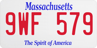 MA license plate 9WF579