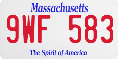 MA license plate 9WF583