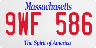 MA license plate 9WF586