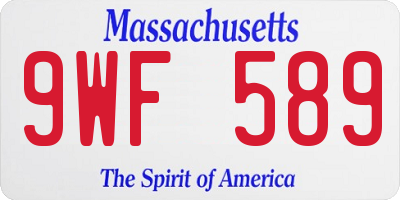 MA license plate 9WF589
