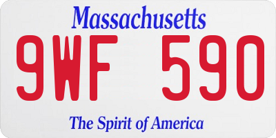 MA license plate 9WF590