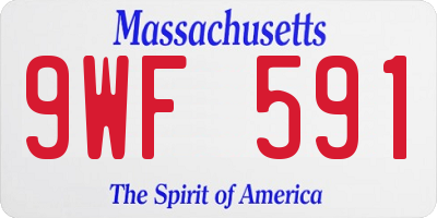 MA license plate 9WF591