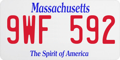 MA license plate 9WF592