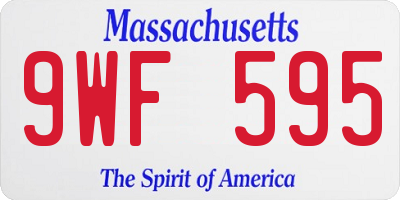 MA license plate 9WF595