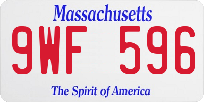 MA license plate 9WF596