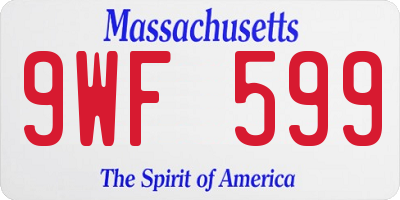 MA license plate 9WF599