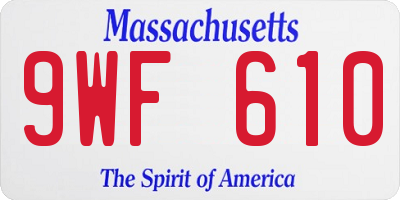 MA license plate 9WF610