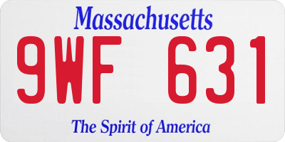 MA license plate 9WF631