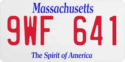 MA license plate 9WF641