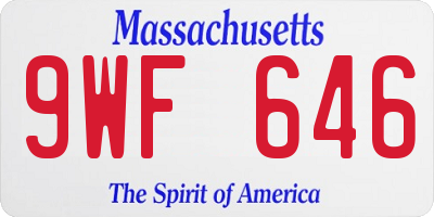 MA license plate 9WF646