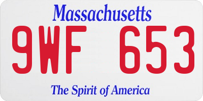 MA license plate 9WF653