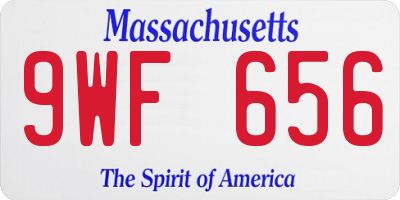 MA license plate 9WF656