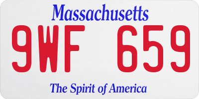 MA license plate 9WF659