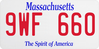MA license plate 9WF660