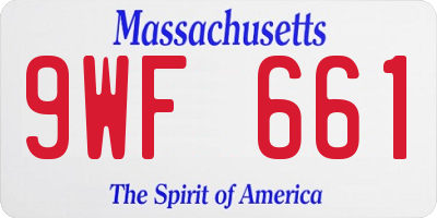MA license plate 9WF661