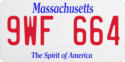 MA license plate 9WF664