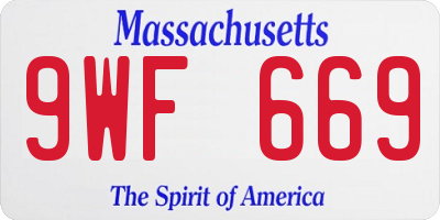 MA license plate 9WF669