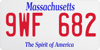 MA license plate 9WF682