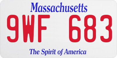 MA license plate 9WF683