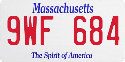 MA license plate 9WF684