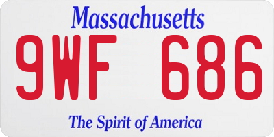 MA license plate 9WF686