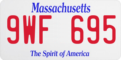 MA license plate 9WF695